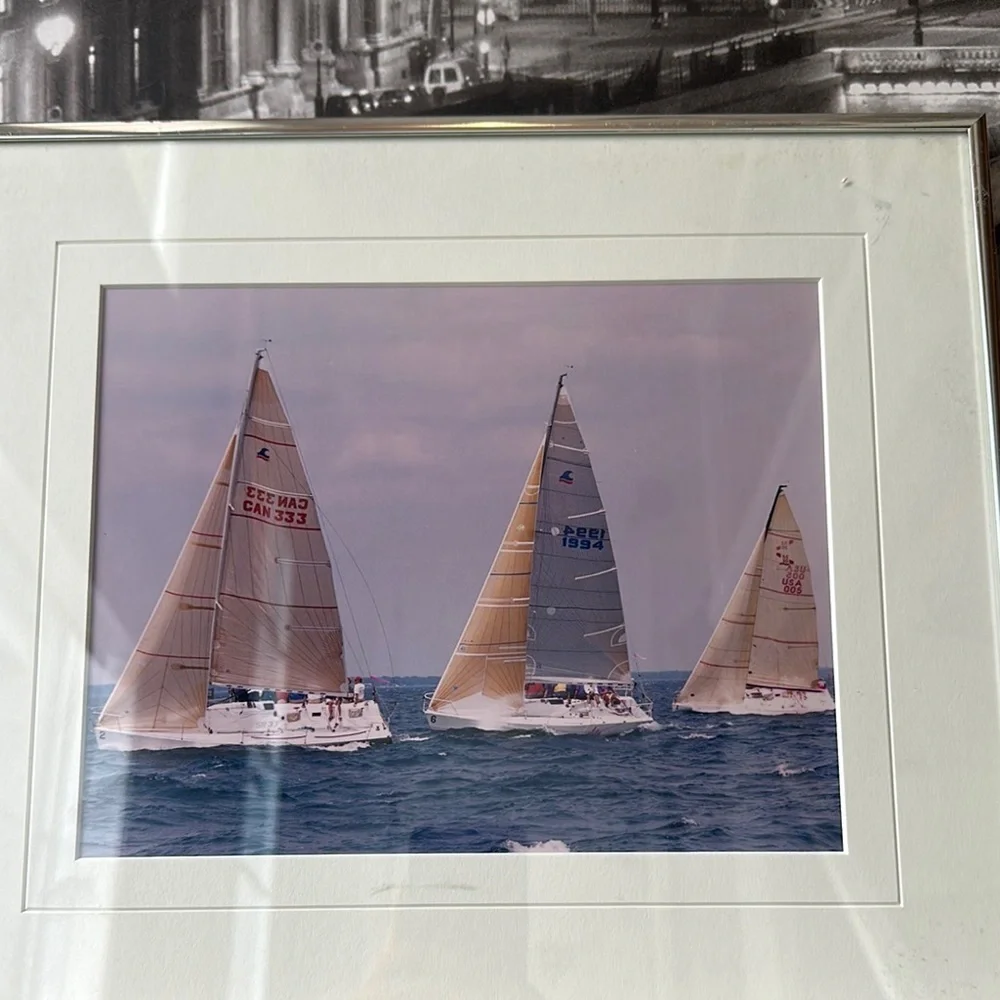Vintage Photography Print Sailboat Art with Blue and Cream Tones - Picture 9 of 15